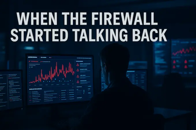 Analyst monitors AI cyberattacks alerts in a dark security operations center.