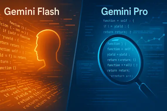 Illustration of Gemini Flash and Gemini Pro collaboratively evolving code within AlphaEvolve's framework.