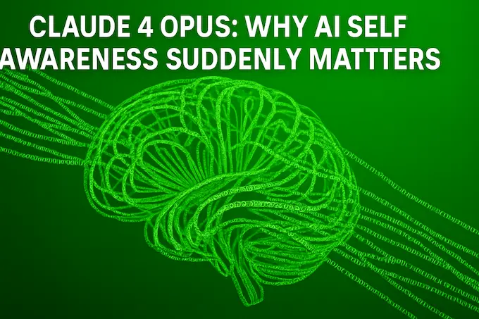 Claude 4 Opus reflecting in a digital mirror, symbolizing AI self awareness.