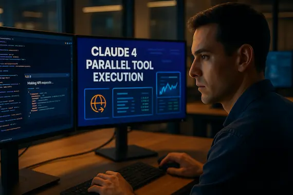 Developer utilizing Claude 4's parallel tool execution for coding and data analysis tasks.