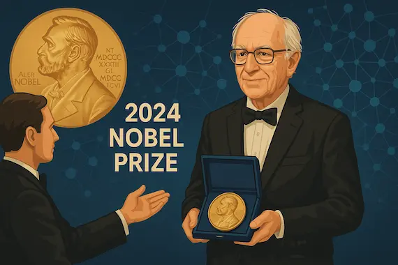 John Hopfield receiving 2024 Nobel Prize for foundational AI research.