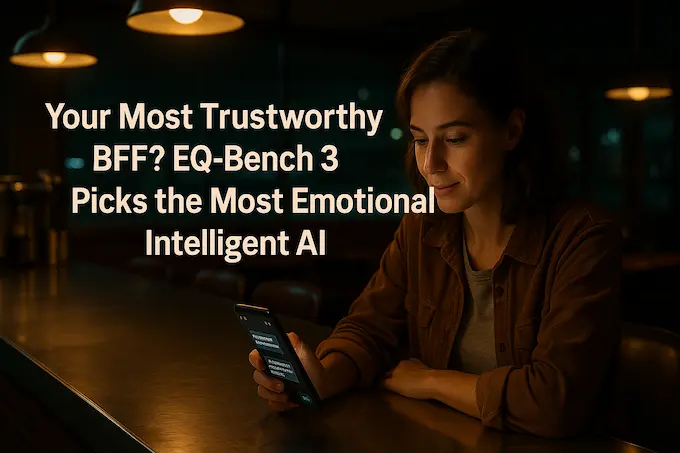 Late-night airport scene with a woman chatting on phone—AI EQ bringing human comfort.