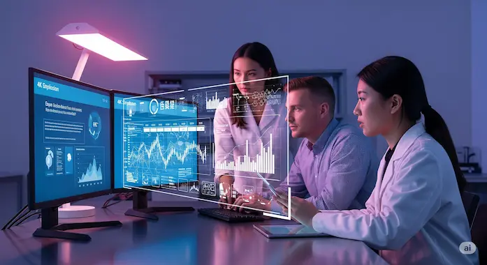 Researchers run algorithmic bias tests on GPT with parallel English and Chinese prompts in a high-tech lab.