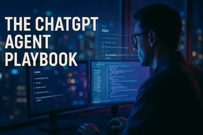Analyst at neon-lit workstation visualizing multiple ChatGPT Agent use cases for modern workflows.