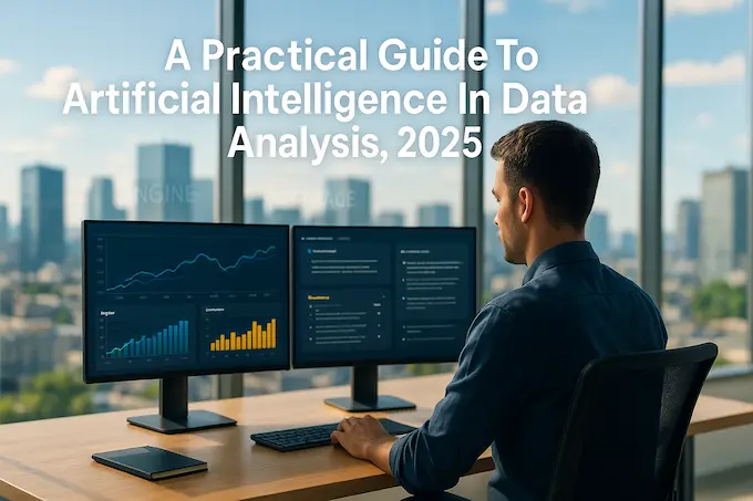 Feature image showing an analyst reviewing charts, illustrating artificial intelligence in data analysis speeding decisions.