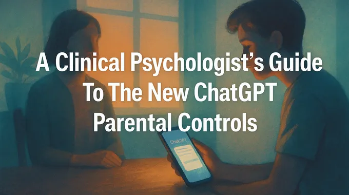 A parent and teen discuss ChatGPT parental controls with a smartphone, emphasizing safety and trust.