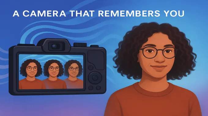 A high‑tech camera captures the same person across different shots, demonstrating how Gemini 2.5 Flash Image remembers identities.