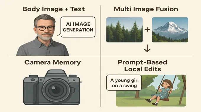 A designer uses Gemini 2.5 Flash Image to blur a background and remove a person, showing precise prompt‑based local edits.
