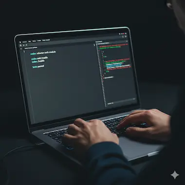 Close-up terminal running Openai Codex CLI refactor and test steps, highlighting fast command-line productivity.