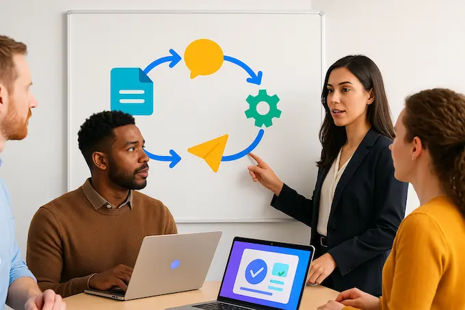 Team runs a model-first pass loop—draft, review, rebuild, ship—practical path when asking will AI replace my job.