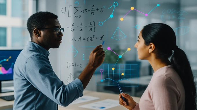 Neutral boardroom with independent panel and abstract guardrails/timeline graphics: AI News November 1 2025.