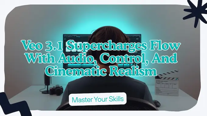 Creator refines storyboard and audio waveforms in a bright studio, capturing practical video control in AI News October 18 2025.