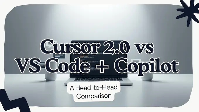 Logo-free comparison spread highlighting agent-centric strengths of Cursor 2.0 versus a general IDE stack.