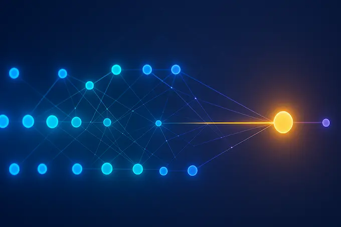 Sparse attention tree over digit tokens visualizes long-range retrieval in the mathematics of large language models.