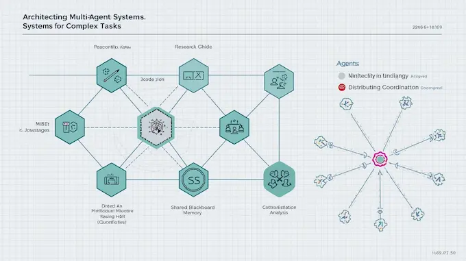 Multi-agent system architecture for AI agent development demonstrating direct communication, shared memory patterns, and distributed coordination strategies
