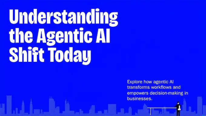 Editorial cover showing a supervisor and dashboards as agentic AI closes workflows across systems with clear headline.
