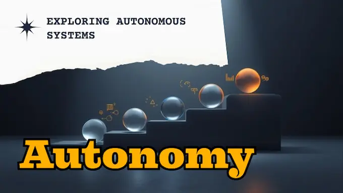 Five-step progression visualizing autonomy levels in Agentic AI vs Generative AI with bright gradient discs and tool icons.