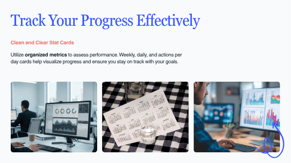 Bright logo-free dashboard highlights pilot usage metrics and outcomes framing, grounded in AI for ADHD workplace context.