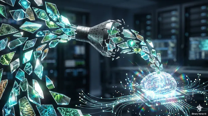 A conceptual visualization of visual data bypassing a text bottleneck, illustrating Berkeley's AI research for AI News November 29 2025.