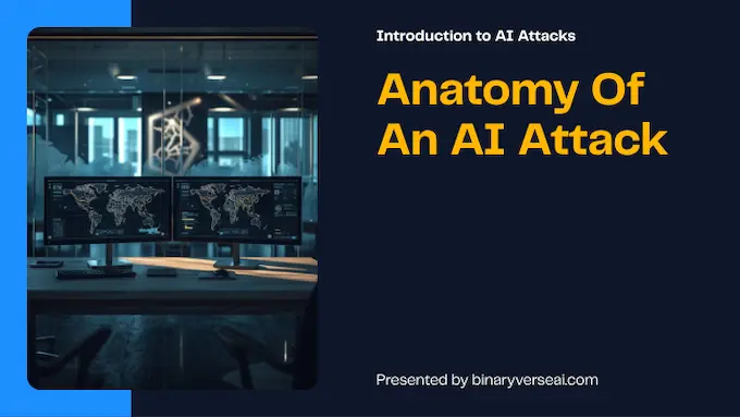 Bright SOC desk with world map and headline visualizing an AI attack campaign.