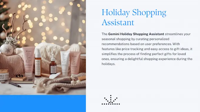 Bright curated gift grid with Gemini-style deal hunting and price alerts in AI News November 15 2025.