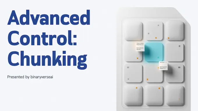 Clean grid of chunks with bright filter chips showing chunking control and metadata for Gemini RAG.