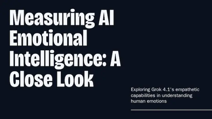 Warm desk scene shows supportive chat and journaling to convey Grok 4.1 empathy without using real app branding.