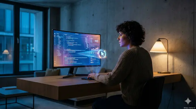 A developer watching an AI agent autonomously control a computer interface using Qwen3-VL.