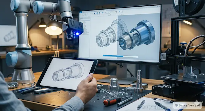 Photo of an MIT AI agent transforming a 2D sketch into a complex 3D CAD model, a breakthrough in AI News December 6 2025.