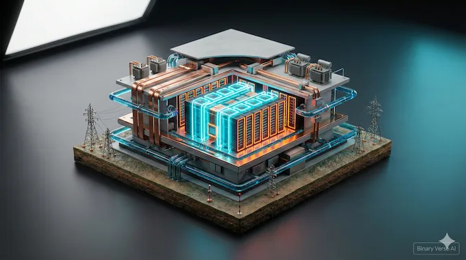 Data center bubble visualized through layered costs of chips and power.