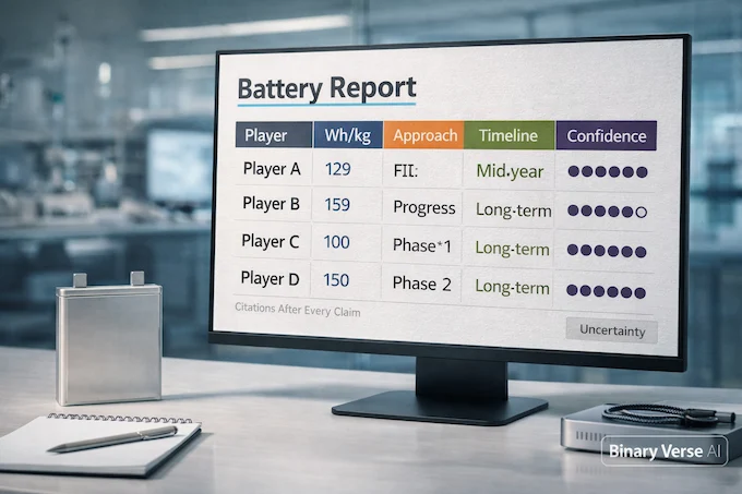 Gemini 3 Pro use cases Deep Research battery report table.