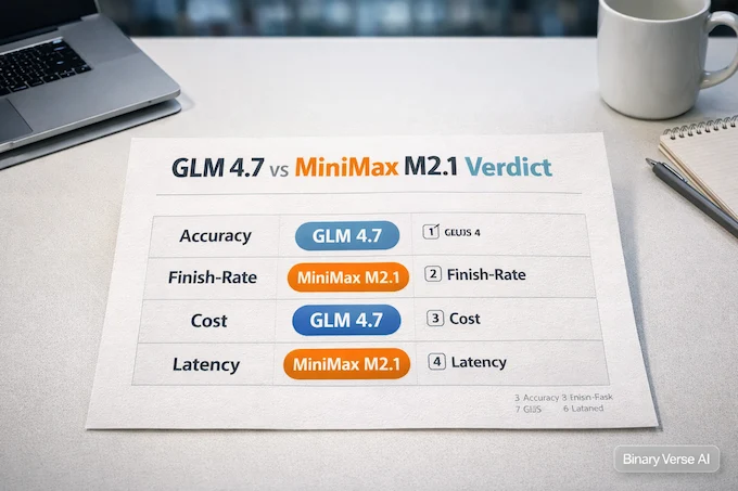 GLM 4.7 vs MiniMax M2.1 decision matrix for quick picking