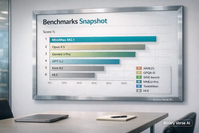 MiniMax M2.1 benchmark chart comparing top models