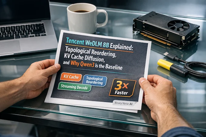 WeDLM 8B cover showing KV cache diffusion decoding