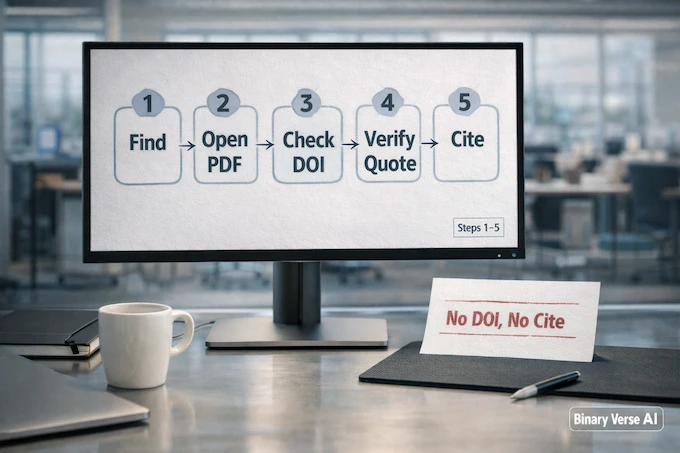 AI in scientific research, AI citations verification steps.