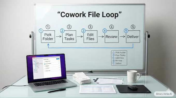 AI News January 17 2026 Claude Cowork workflow diagram with files