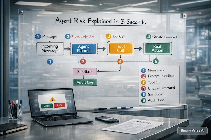 AI News January 31 2026 agent risk, prompt injection diagram.
