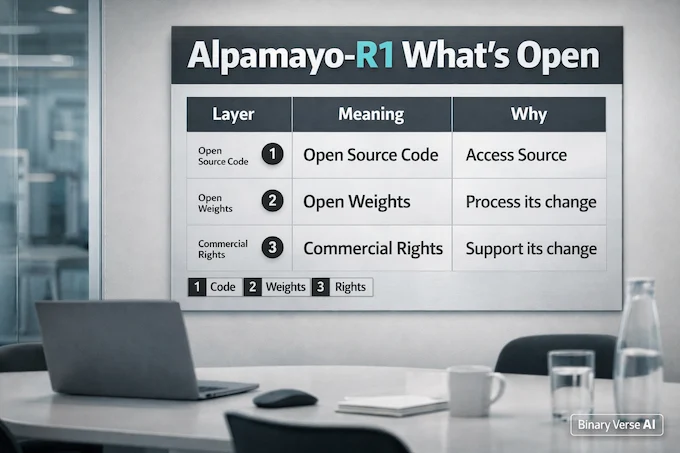 Alpamayo-R1 licensing table, open code vs weights