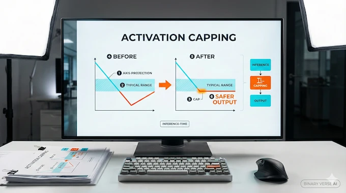 Anthropic Assistant Axis activation capping chart with typical range