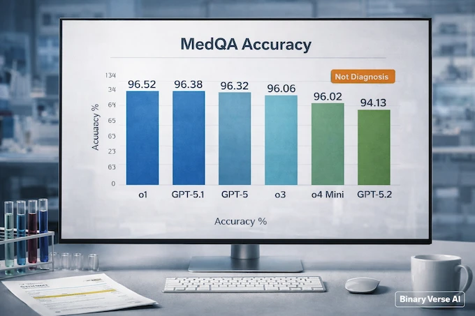 ChatGPT Health MedQA accuracy chart with key model scores