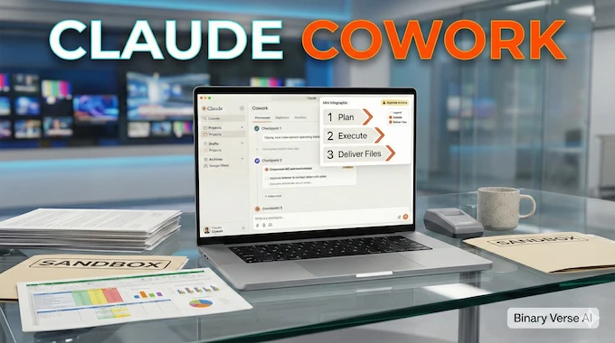 Claude Cowork cover showing task mode deliverables pipeline