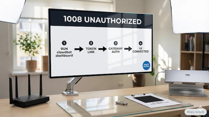 Clawdbot Install 1008 unauthorized fix flowchart on screen
