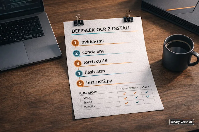 DeepSeek OCR 2 install steps on Ubuntu with Transformers vs vLLM
