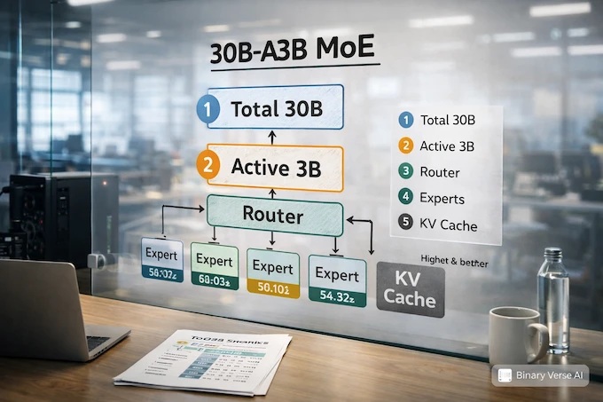 GLM-4.7-Flash 30B-A3B MoE diagram with callouts