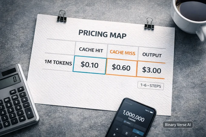 Kimi K2.5 pricing table with cache hit and output