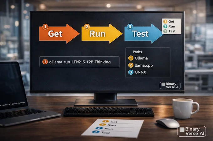 LFM2.5-1.2B-Thinking local setup in three paths