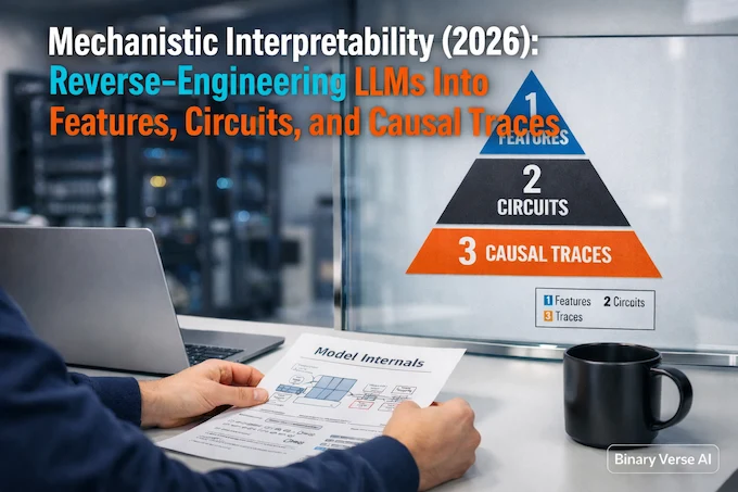 mechanistic interpretability cover showing features circuits causal traces