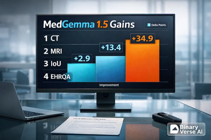 MedGemma 1.5 benchmark gains infographic photo
