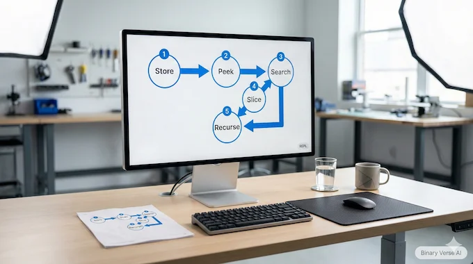 Recursive Language Models REPL loop flow, store to recurse