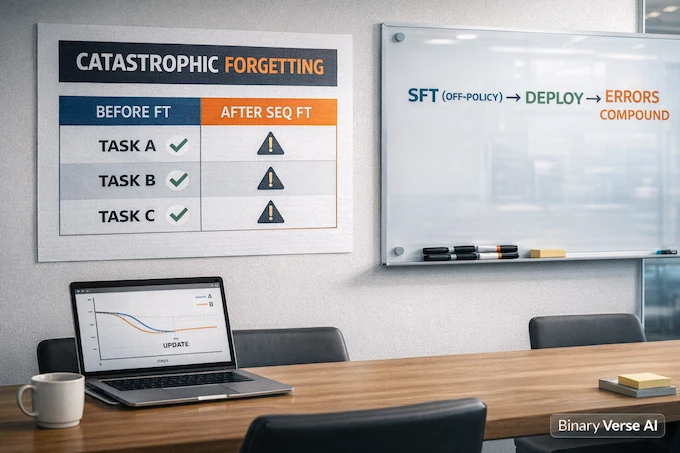 Self-Distillation explains catastrophic forgetting with table
